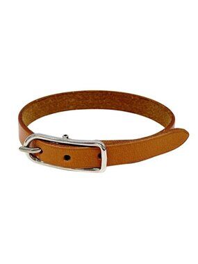 Hermes Bracelet Leather Brown Silver M Belt Style Simple